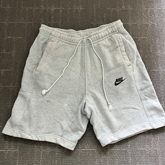 Nike Size S Mens Cotton Blend Light Blue Marled Drawstring Athletic Sweat Shorts - Picture 1 of 4